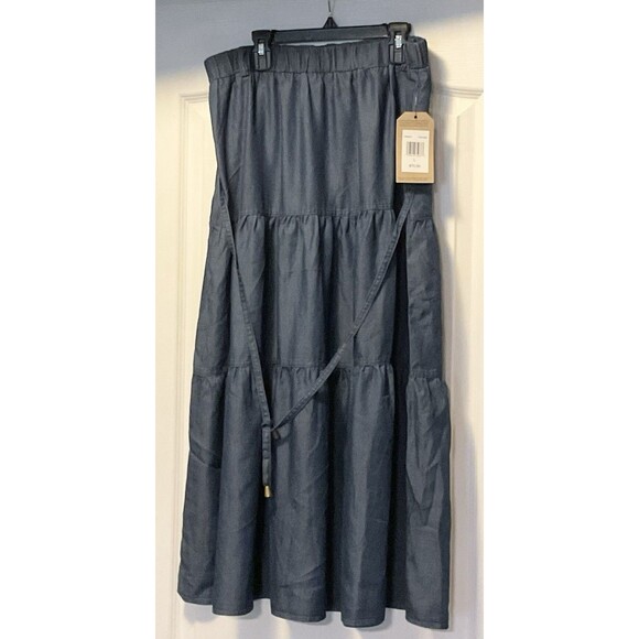 Frye and Co. Women’s Mid Rise Maxi Skirt NWT Size L, Blue - Picture 1 of 4